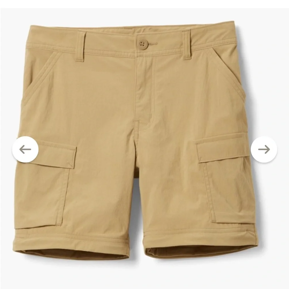 REI Co-op  Sahara Convertible Pants - Kids Khaki Cargo Pants zip shorts 10/12